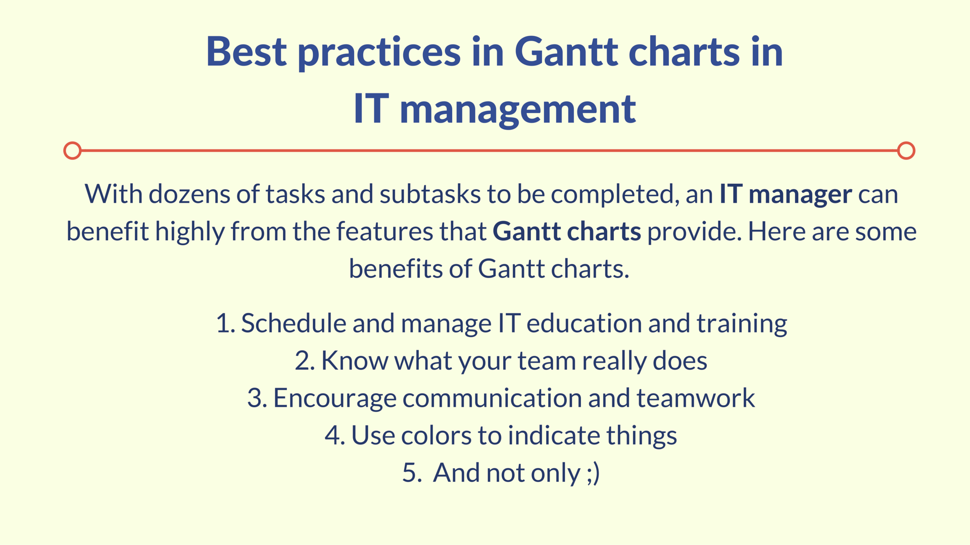 Gantt chart in IT management